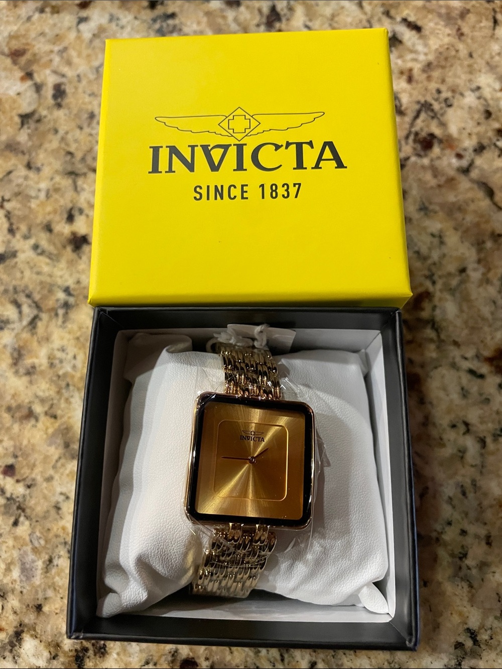 Invicta Wildflower Gold Square Dial Bracelet Watch
